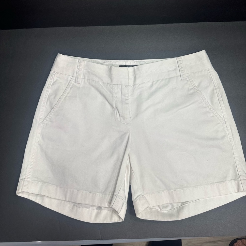 J. Crew White Bermuda Shorts Cotton Blend Tailored